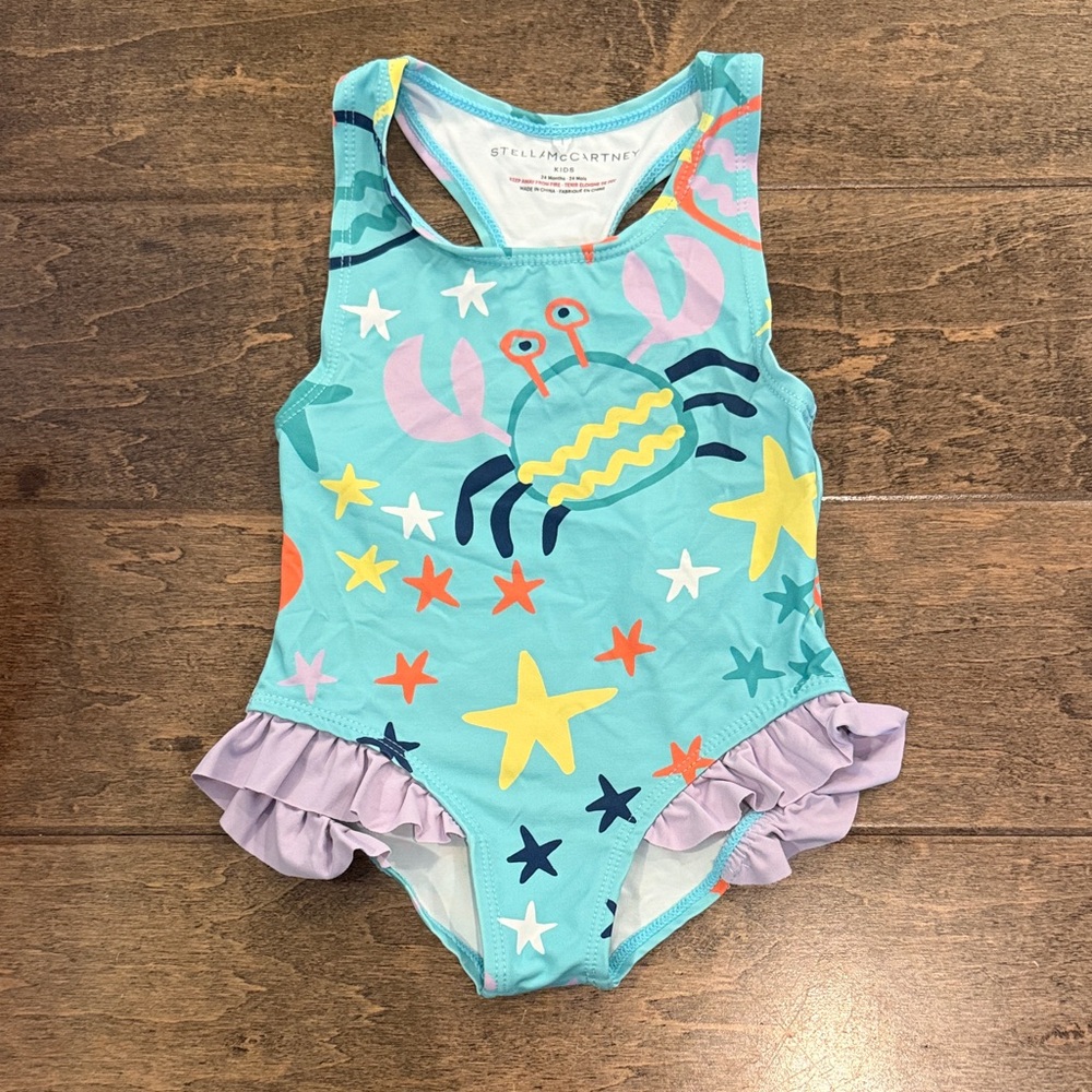 Stella McCartney Kids Starfish and Crab One Piece - Blue and Pink